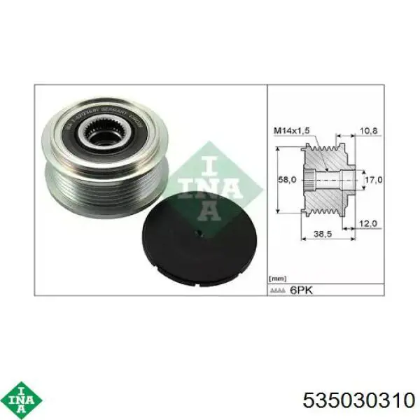 GA76905 SNR Rueda libre alternador 
