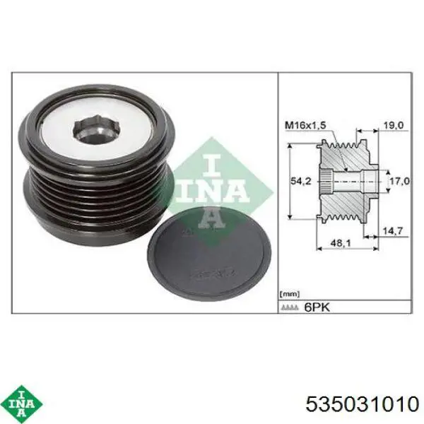 Polea rueda libre INA 535031010 precio, desde 101,06 EUR