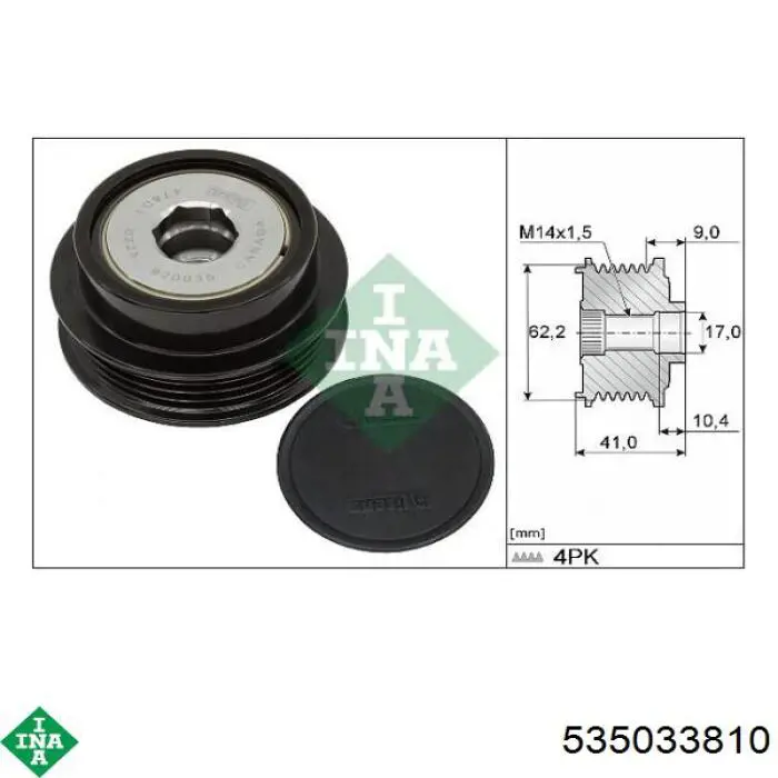 AP9120 Continental/Siemens Rueda libre alternador 