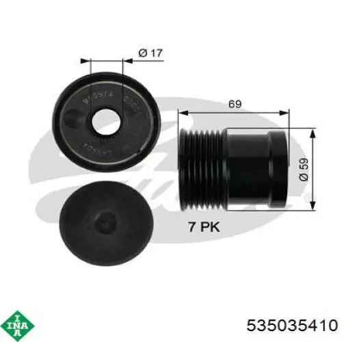 535035410 INA Rueda libre alternador 