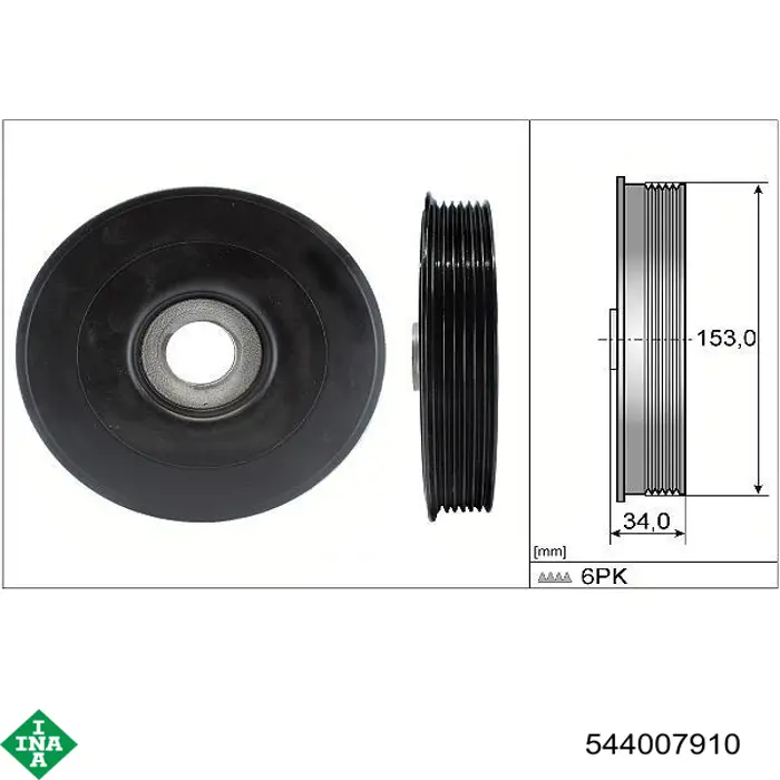 Polea de cigüeñal 544007910 INA