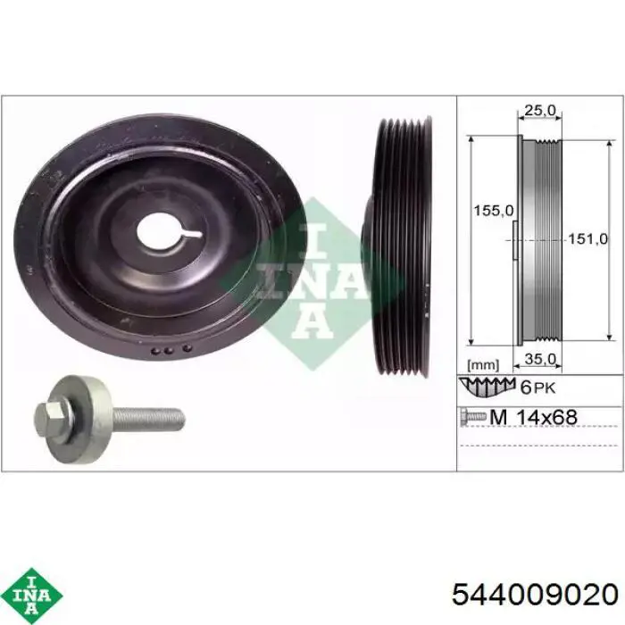 Comprar 544009020 INA La polea del cigüeñal