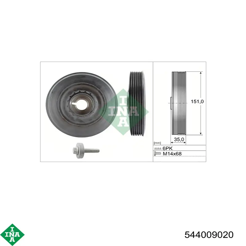 Polea del cigüeñal INA 544009020 precio, desde 64,98 EUR