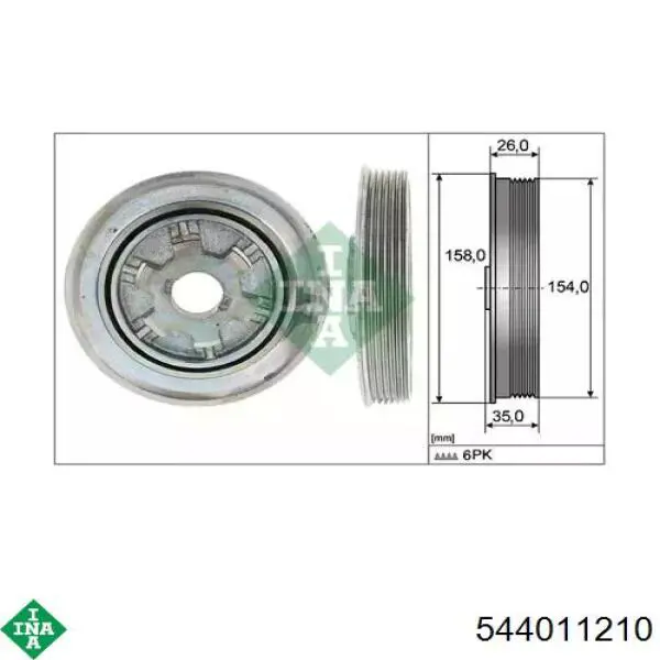 544 0112 10 INA polea, cigüeñal