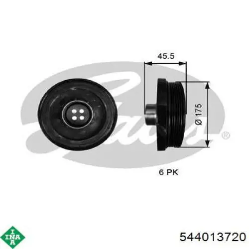 Polea del cigüeñal INA 544013720 precio, desde 181,12 EUR