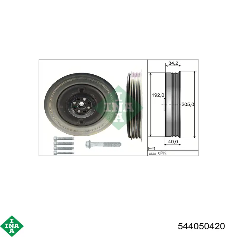 544 0504 20 INA polea, cigüeñal