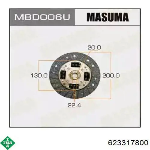 623317800 INA Embrague motor