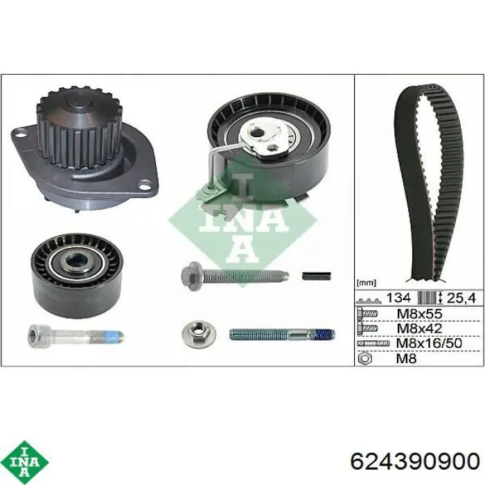 624 3909 00 INA kit de embrague (3 partes)