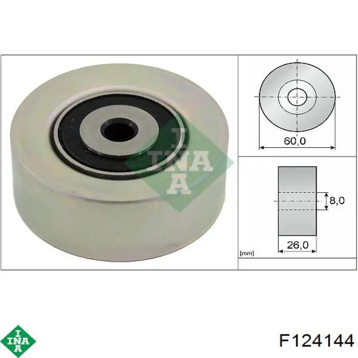 Comprar F124144 INA Polea tensora, correa poli V