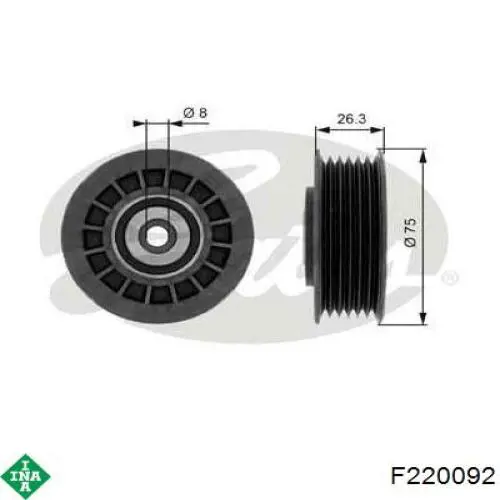 F220092 INA polea inversión / guía, correa poli v