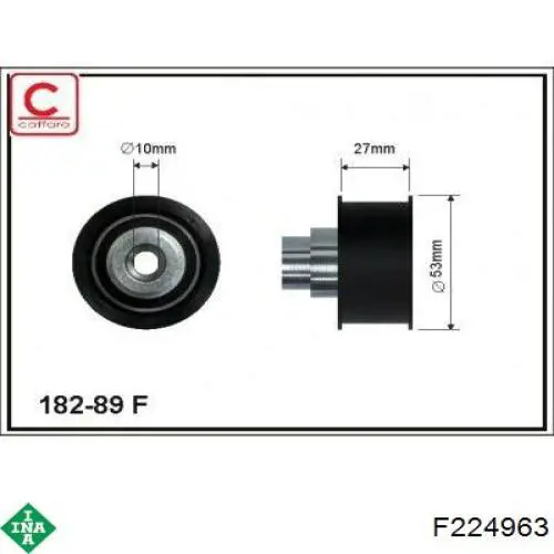 f224963 INA rodillo intermedio de correa dentada