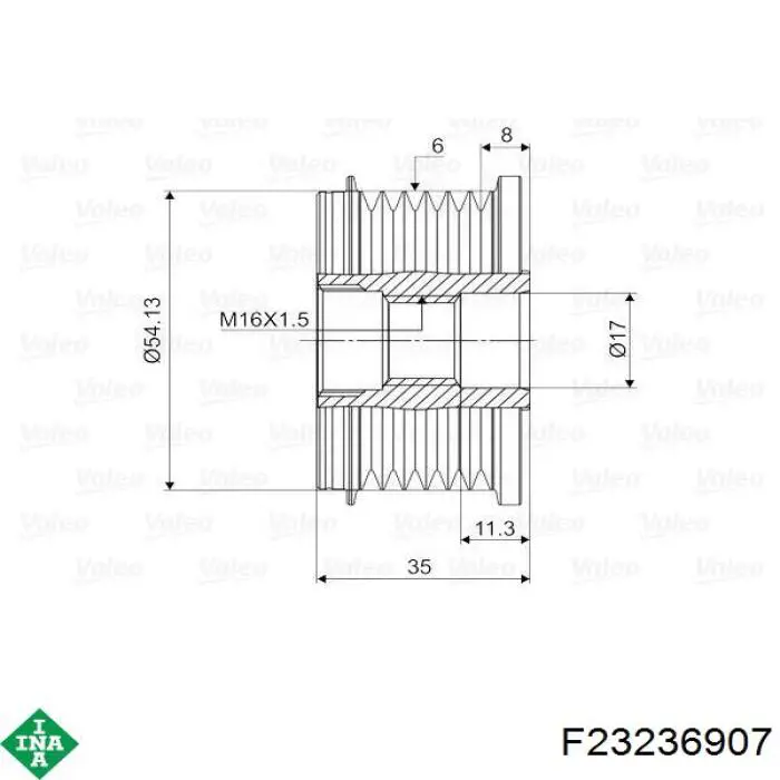 F23236907 INA Rueda libre alternador 