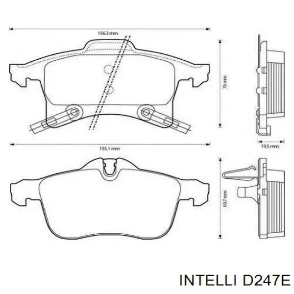 D247E Intelli pastillas de freno delanteras