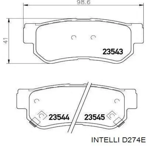 D274E Intelli pastillas de freno traseras