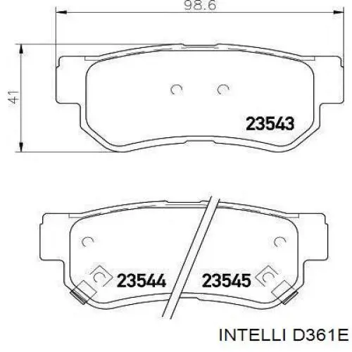 D361E Intelli pastillas de freno traseras