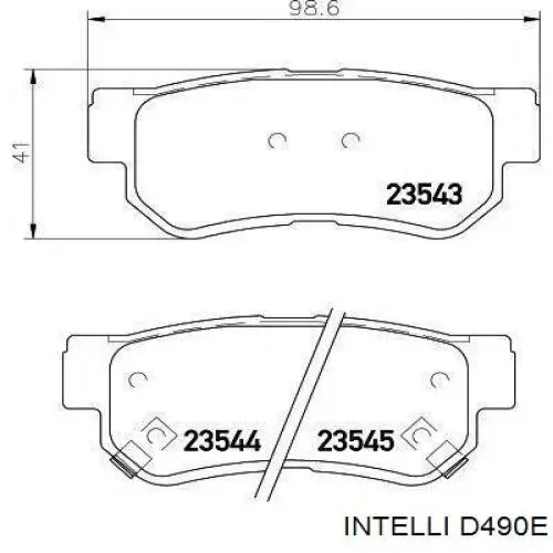 D490E Intelli pastillas de freno traseras