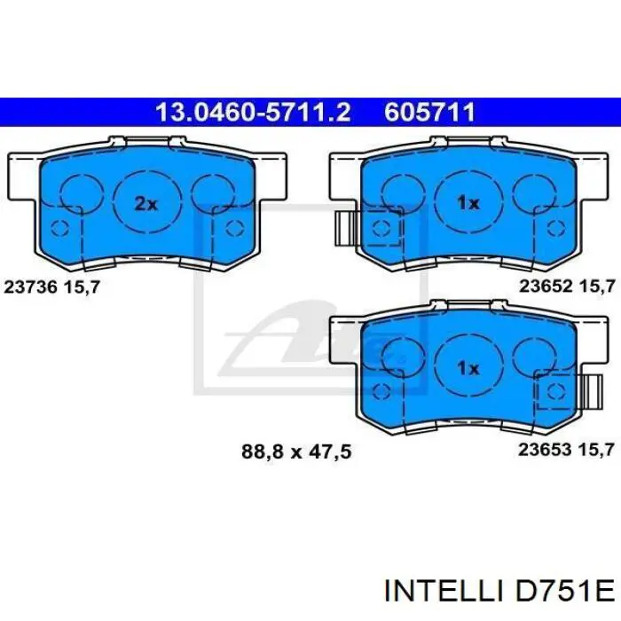 D751E Intelli Pastillas freno traseras