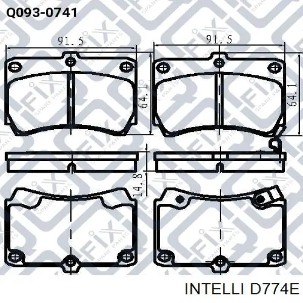 D774E Intelli pastillas de freno delanteras