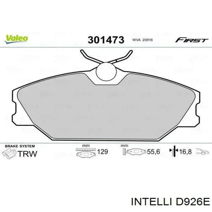 Pastillas de freno delanteras INTELLI D926E