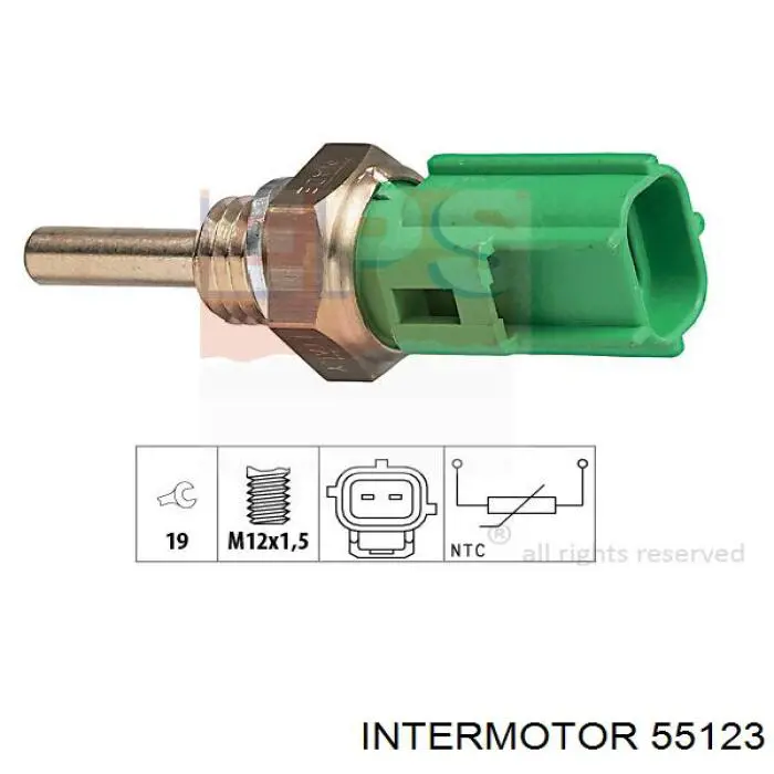 55123 Intermotor sensor de temperatura del refrigerante