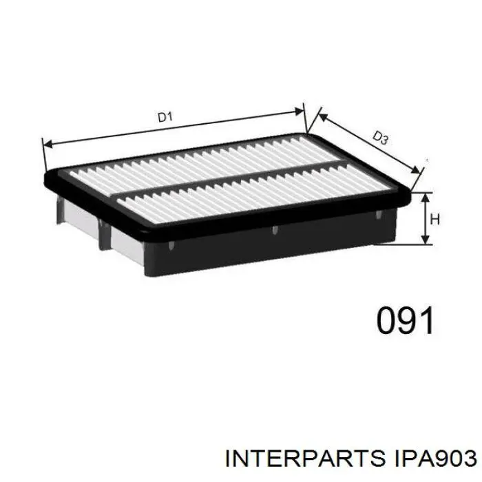 IPA903 Interparts filtro de aire