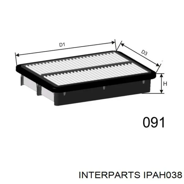 IPAH038 Interparts filtro de aire
