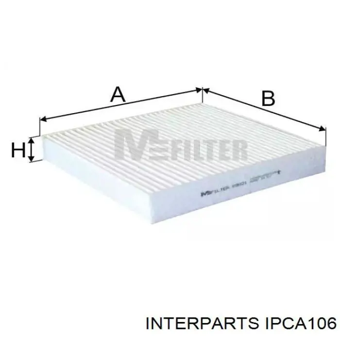 Filtro de cabina Interparts IPCA106 precio, desde 5,48 EUR