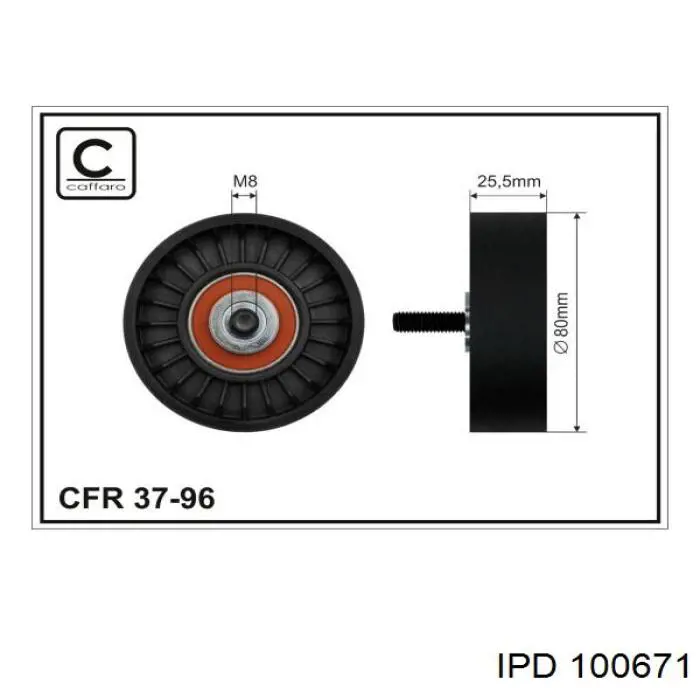 100671 IPD tensor de correa, correa poli v