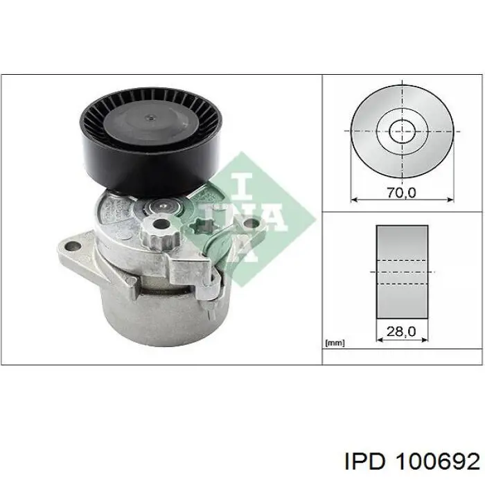 Tensor de correa poli V para Mercedes Vito 639