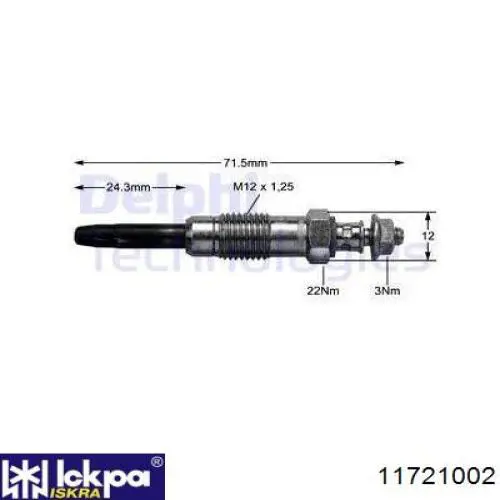 11721002 Iskra bujía de incandescencia