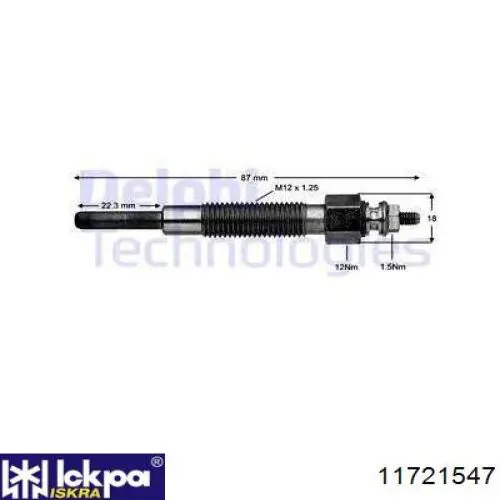 11721547 Iskra bujía de precalentamiento