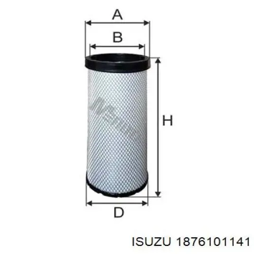 1876101141 Isuzu Filtro de aire de motor