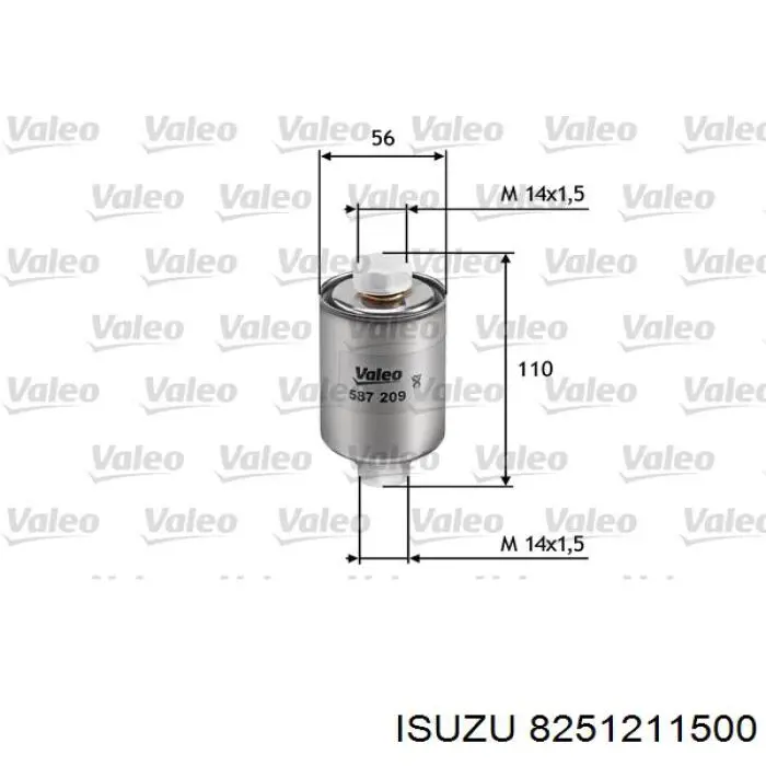 8251211500 Isuzu filtro combustible