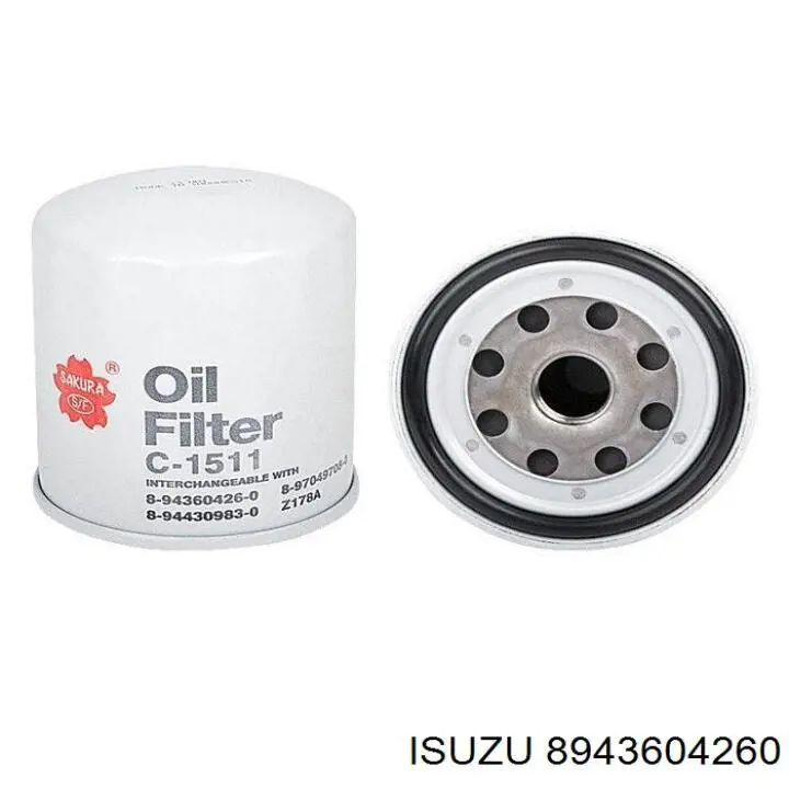 8943604260 Isuzu filtro de aceite