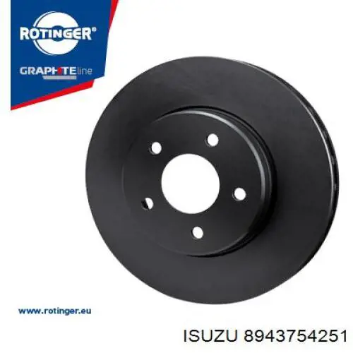 Disco de freno trasero Isuzu 8943754251 precio, desde 37,90 EUR