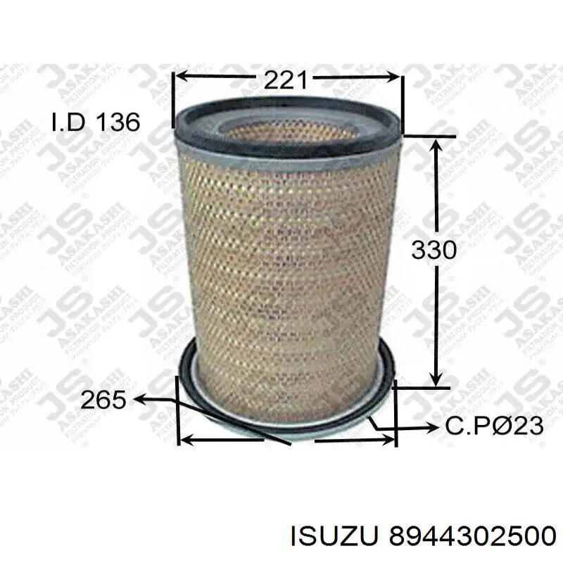 8944302500 Isuzu filtro de aire