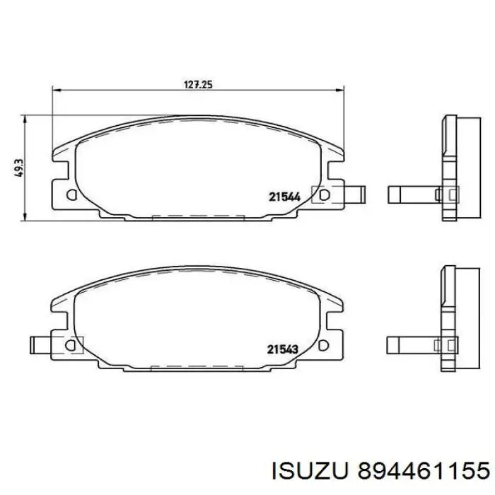 894461155 Isuzu pastillas de freno delanteras