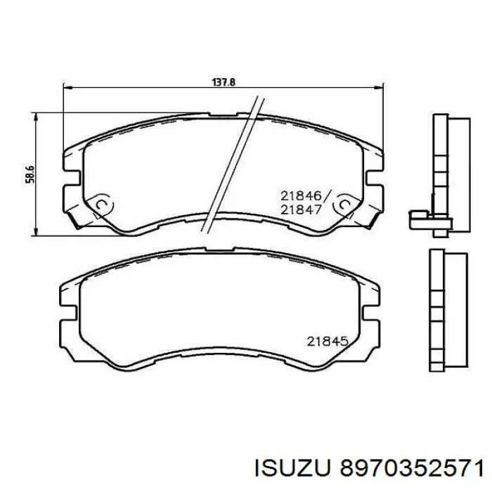 Comprar 8970352571 Isuzu Pastillas delanteras de freno