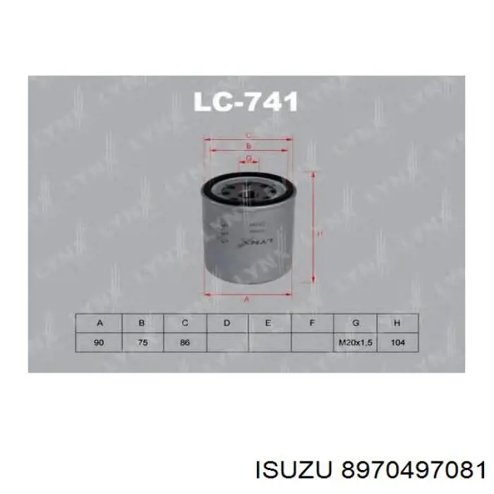 Comprar 8970497081 Isuzu Filtros de aceite
