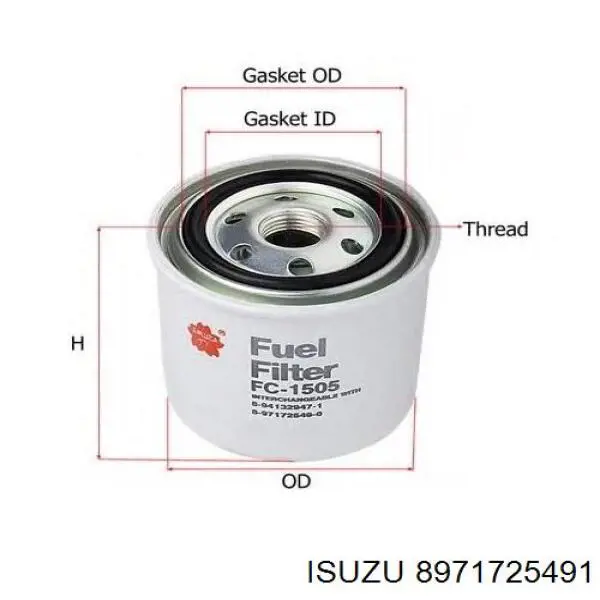 Comprar 8971725491 Isuzu Filtro diesel