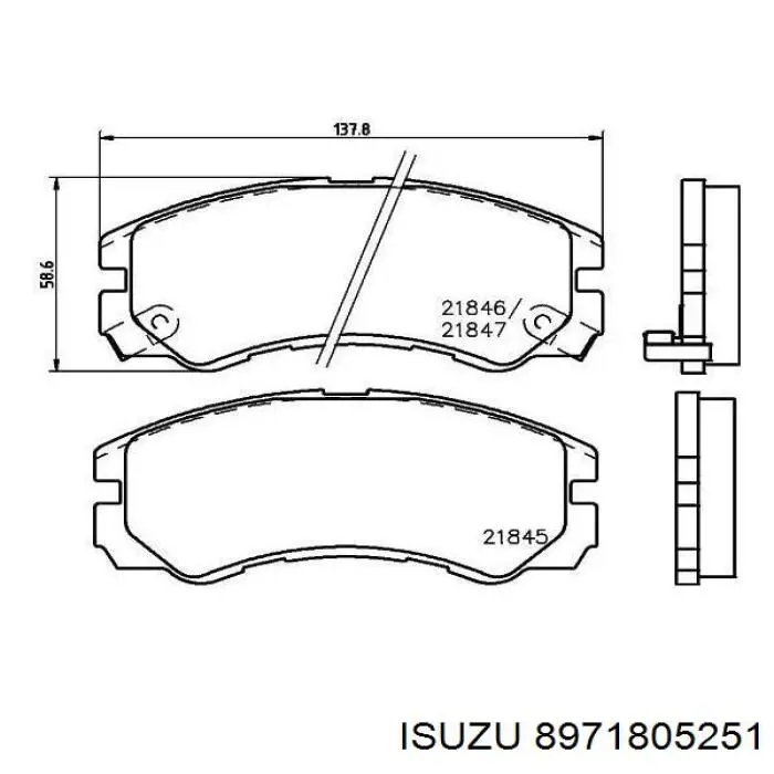 Pastillas freno delanteras Isuzu 8971805251 precio, desde 29,04 EUR