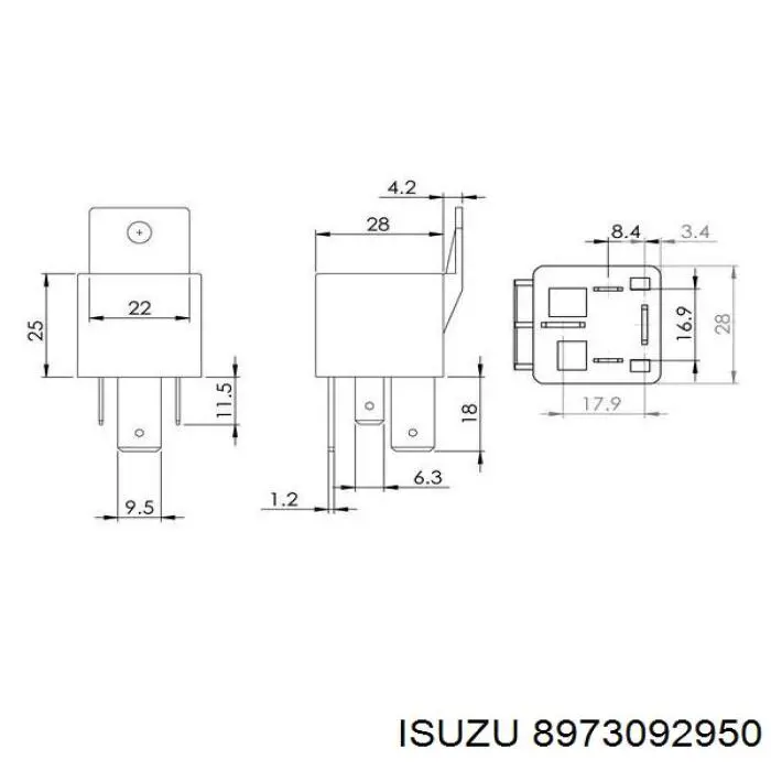 8973092950 Isuzu relé eléctrico multifuncional