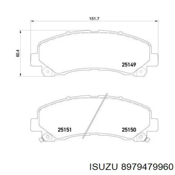 8979479960 Isuzu pastillas de freno delanteras