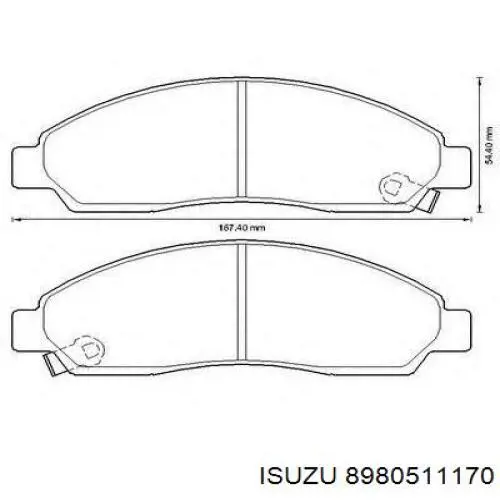 8980511170 Isuzu pastillas de freno delanteras