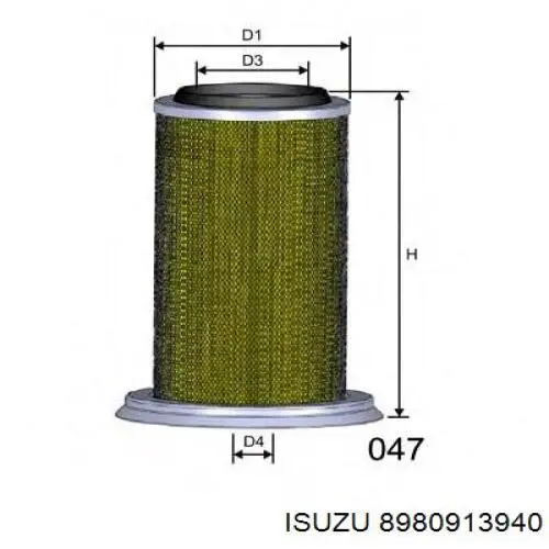 8980913940 Isuzu filtro de aire