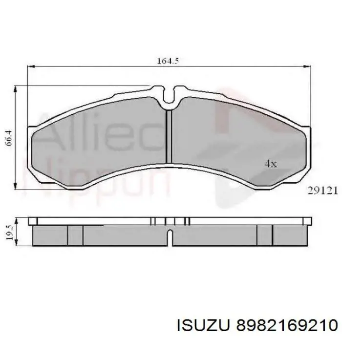 8982169210 Isuzu pastillas de freno traseras