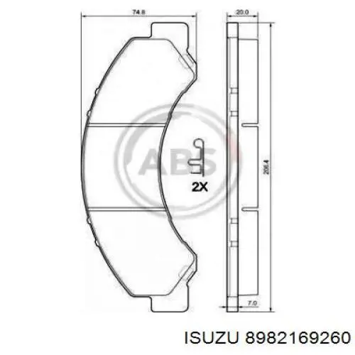 Pastillas de freno 8982169260 Isuzu