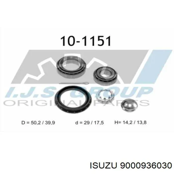 9000936030 Isuzu cojinete de rueda trasero exterior