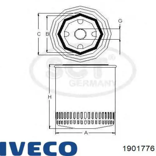 1901776 Iveco filtro del refrigerante