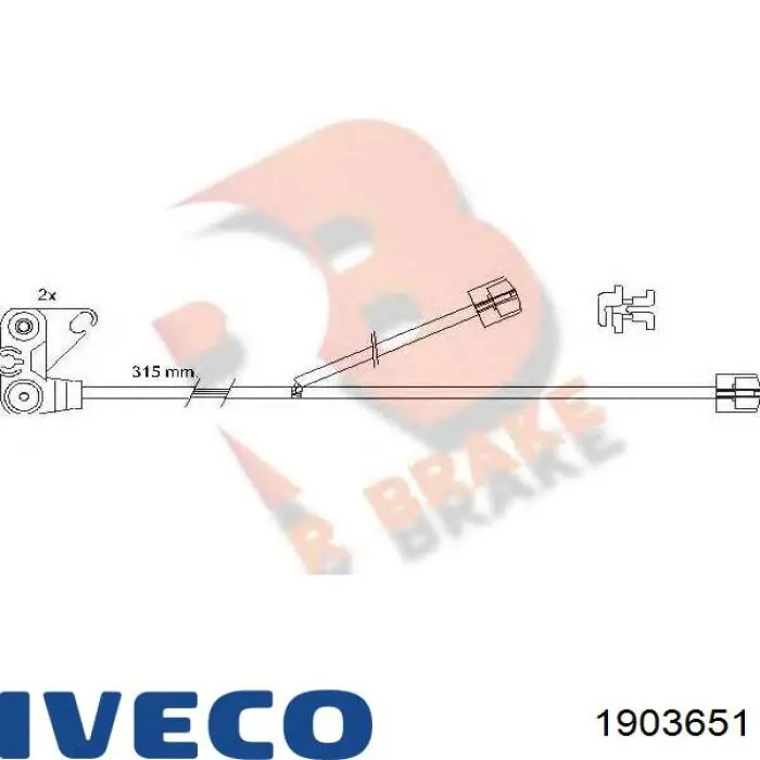 1903651 Iveco contacto de aviso, desgaste de los frenos, trasero